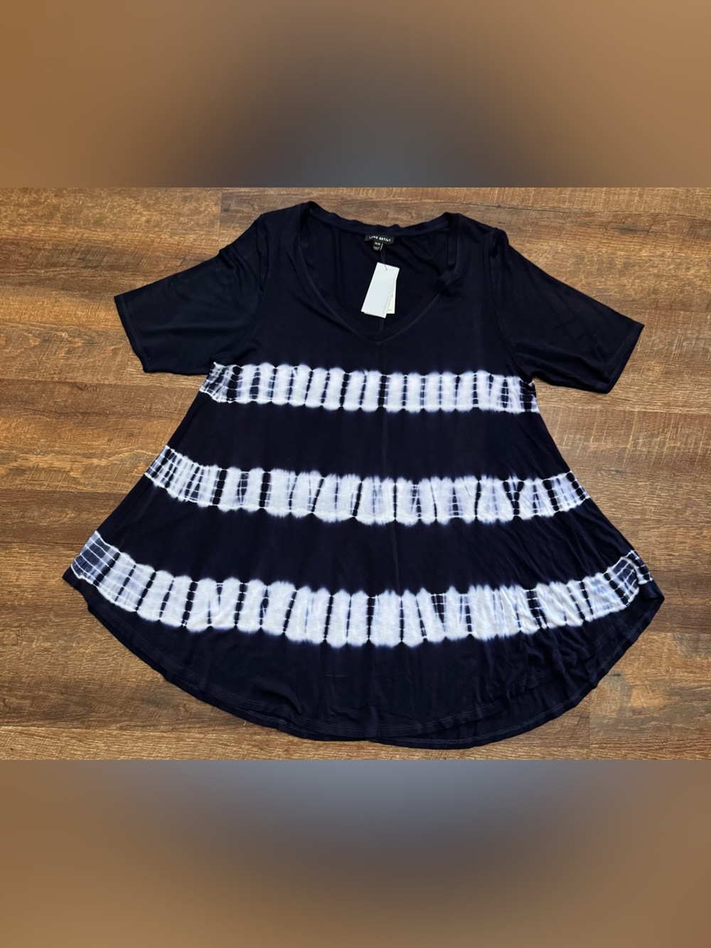 Lane Bryant Tie Dye Swing Top NWT Size 14/16 Blue White Flowy Tunic